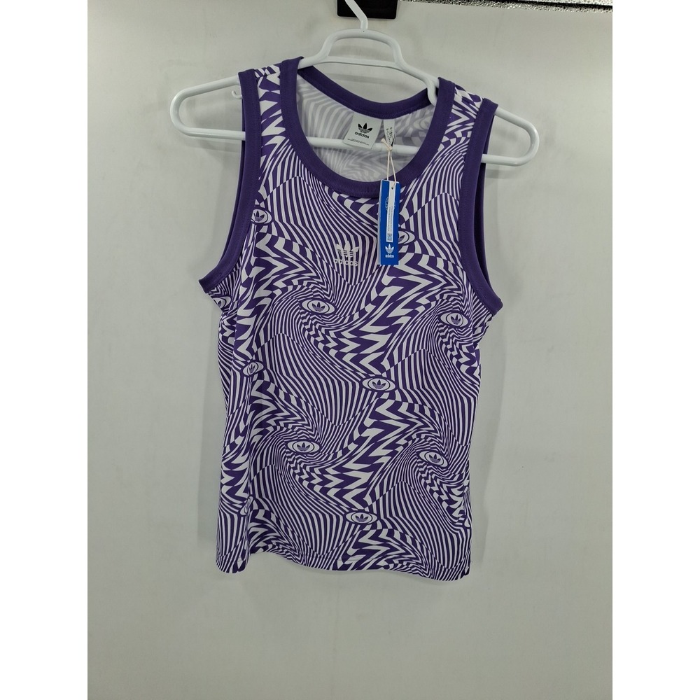 ADIDAS ORIGINALS Vortex Print Tank In Purple/White‎ Small